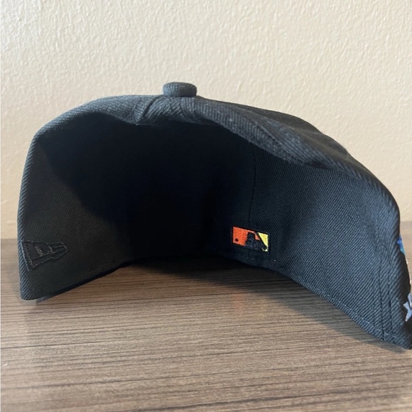 New Era Chicago Cubs 59FIFTY Fitted Hat Black Baby Blue UV 1990 ASG Patch 7 1/8 - Picture 4 of 7